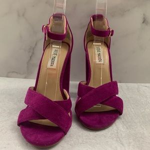 Steve Madden Shena Purple Pink Chunky Heel Shoes 6